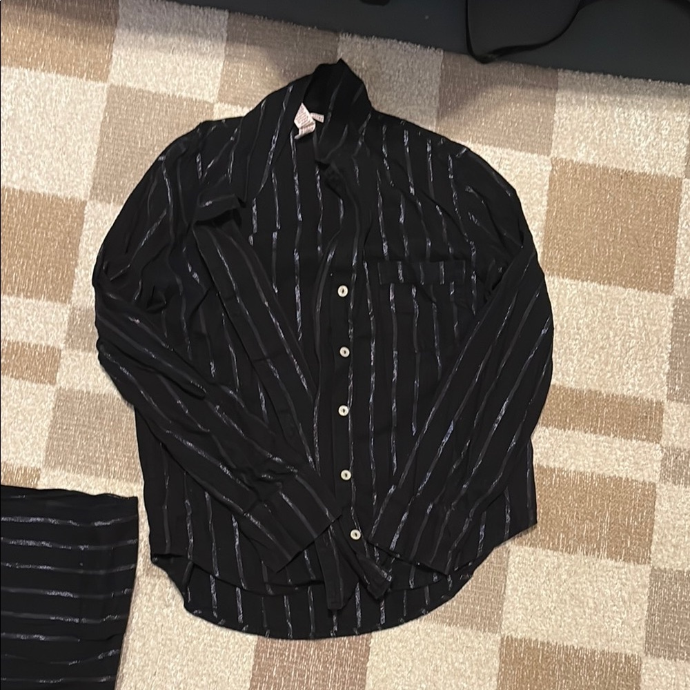 Victoria's Secret Black Pajama Set Intimates Sleepwear